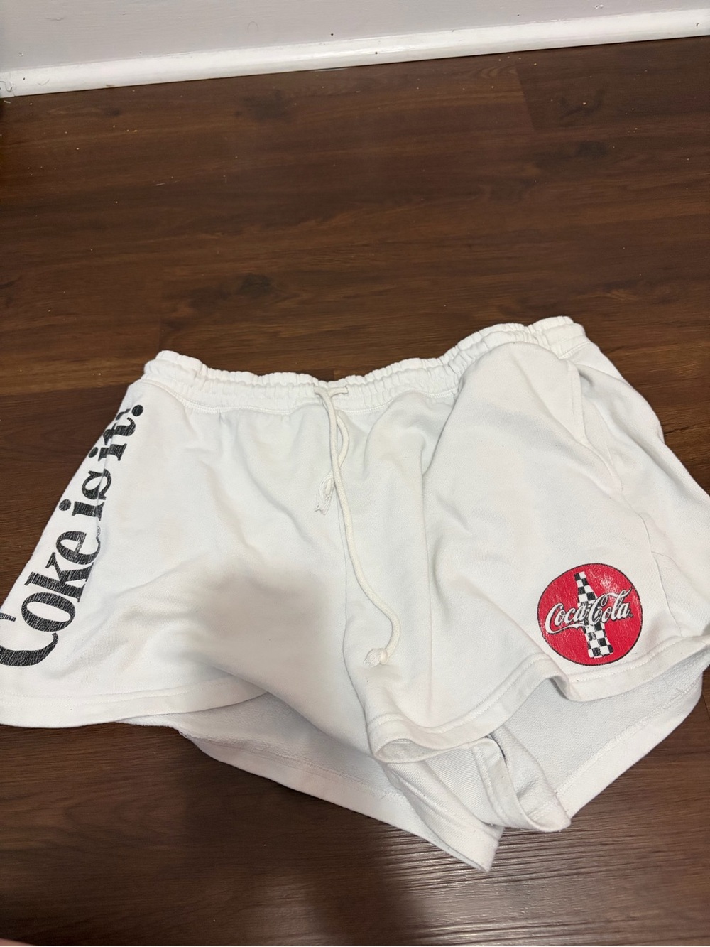 Aeropostale White Athletic Shorts with Red Patch